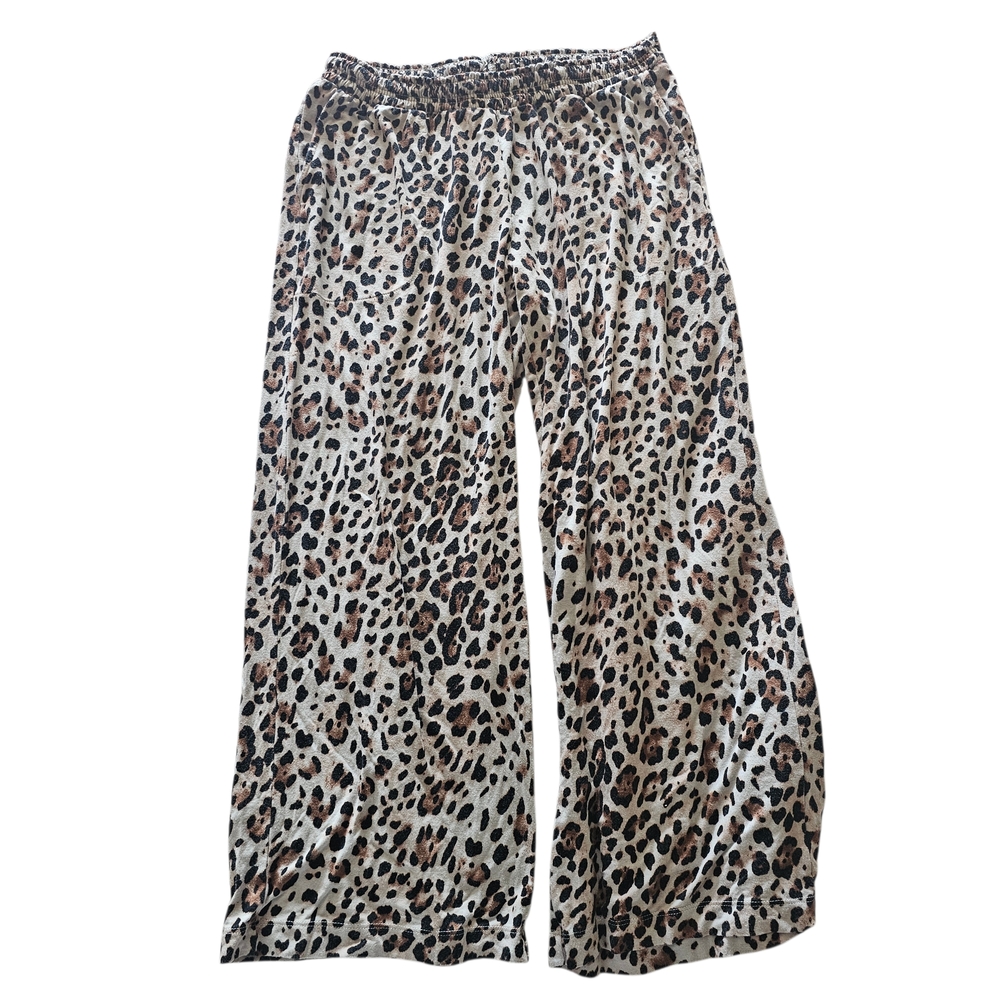 Soma Leopard Print Lounge Pants XS Elastic Waist Soft Stretch